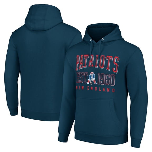Unisex Starter Navy New England Patriots Throwback Logo Pullover Hoodie