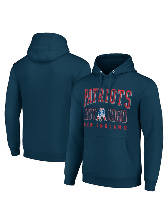 Unisex Starter Navy New England Patriots Throwback Logo Pullover Hoodie