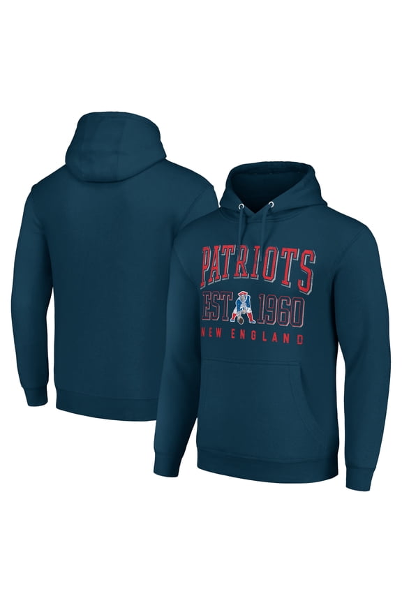 Unisex Starter Navy New England Patriots Throwback Logo Pullover Hoodie