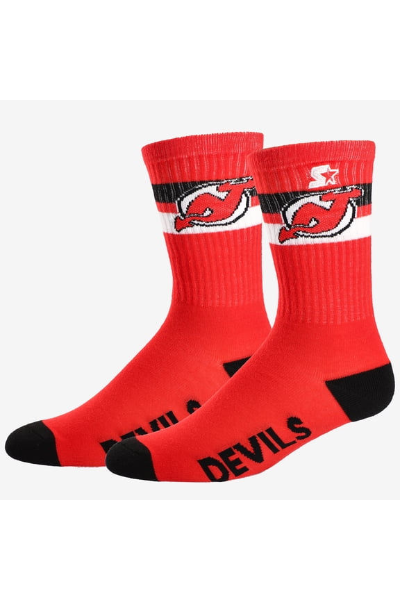 Unisex Starter New Jersey Devils Team Color Two-Stripe Crew Socks