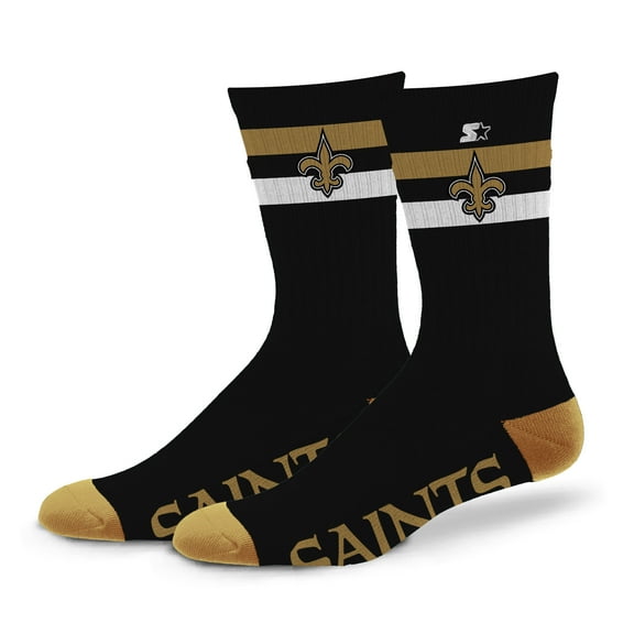 Unisex Starter New Orleans Saints Team Color Two-Stripe Crew Socks