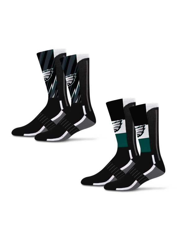 Unisex Starter Philadelphia Eagles Big Energy Neo Two-Pack Crew Socks Set