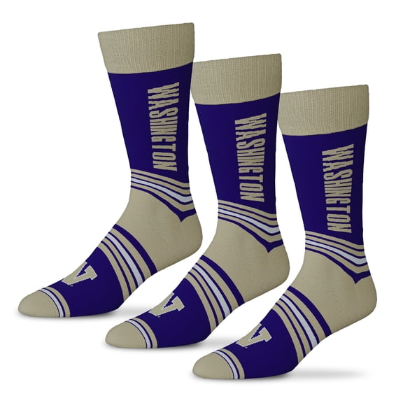 Unisex Starter  Purple Washington Huskies Rally Cry 3-Pack Socks Set