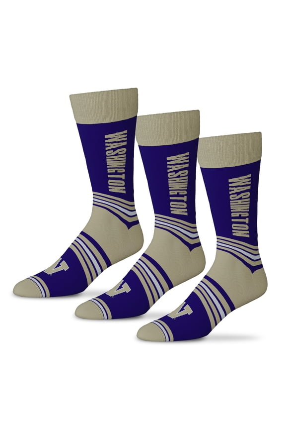 Unisex Starter  Purple Washington Huskies Rally Cry 3-Pack Socks Set