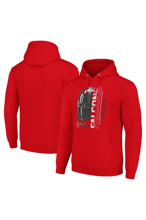 Unisex Starter Red Atlanta Falcons Half Helmet Logo Pullover Hoodie