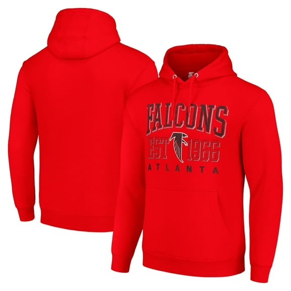 Unisex Starter Red Atlanta Falcons Throwback Logo Pullover Hoodie