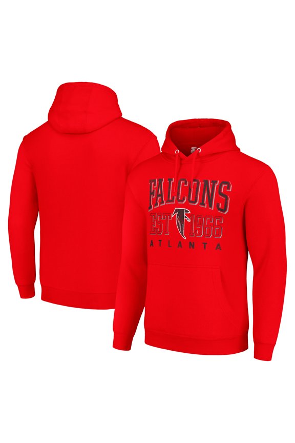 Unisex Starter Red Atlanta Falcons Throwback Logo Pullover Hoodie