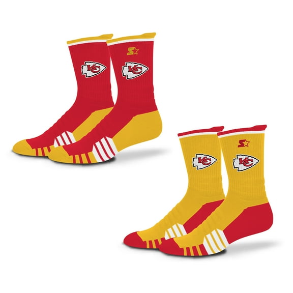 Unisex-Starter Red/Gold Kansas City Chiefs Breakaway Crew Sock 2 Pack