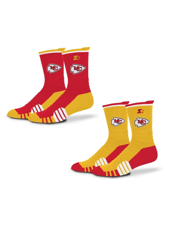 Unisex-Starter Red/Gold Kansas City Chiefs Breakaway Crew Sock 2 Pack