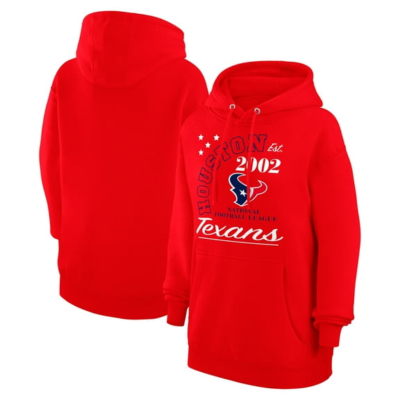Unisex Starter  Red Houston Texans Arch Team Fleece Pullover Hoodie