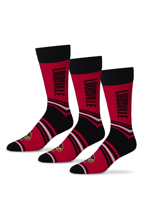 Unisex Starter Red Louisville Cardinals Rally Cry 3-Pack Socks Set