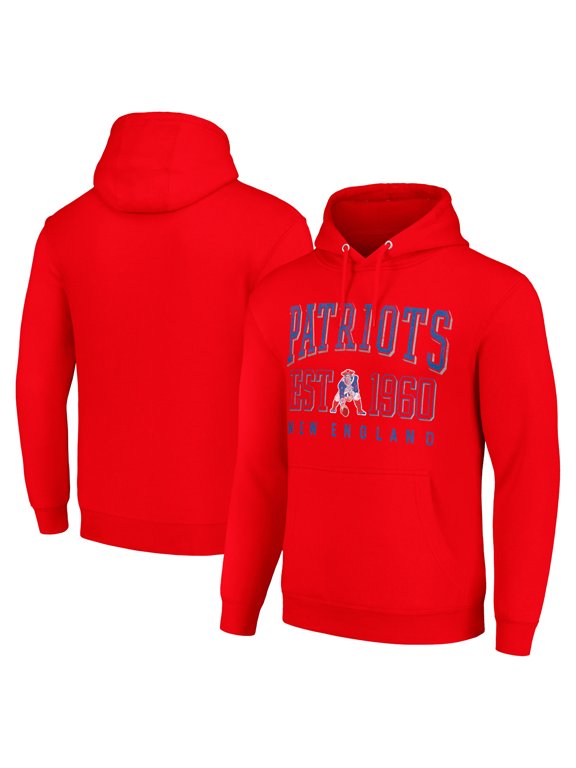 Unisex Starter Red New England Patriots Throwback Logo Pullover Hoodie