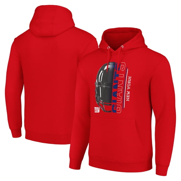 Unisex Starter Red New York Giants Half Helmet Logo Pullover Hoodie