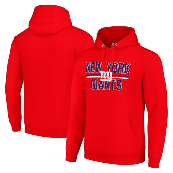 Unisex Starter Red New York Giants Team Mesh Print Graphic Tri-Blend Pullover Hoodie