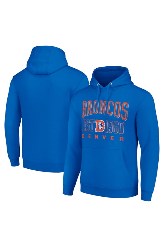 Unisex Starter Royal Denver Broncos Throwback Logo Pullover Hoodie