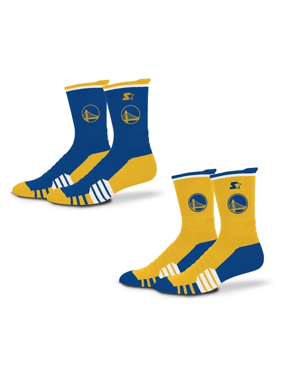 Unisex-Starter Royal/Gold Golden State Warriors Breakaway Crew Sock 2 Pack