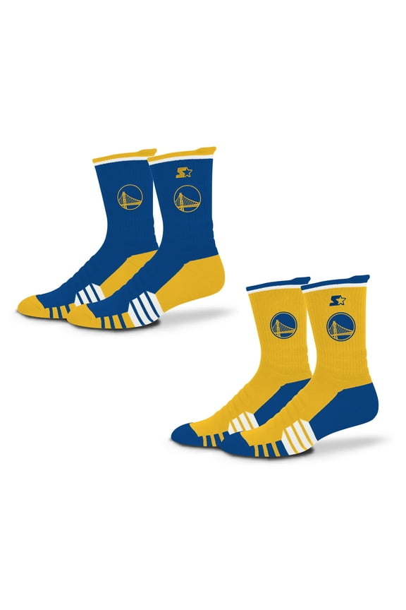 Unisex-Starter Royal/Gold Golden State Warriors Breakaway Crew Sock 2 Pack
