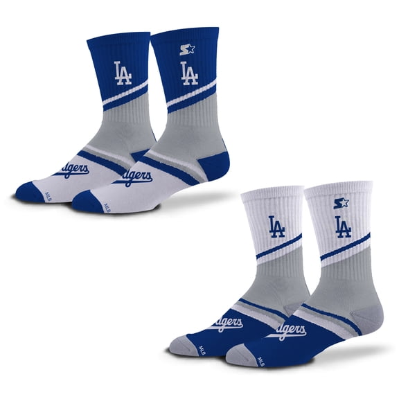 Unisex Starter Royal/Gray Los Angeles Dodgers Old School Two-Pack Crew Socks Set