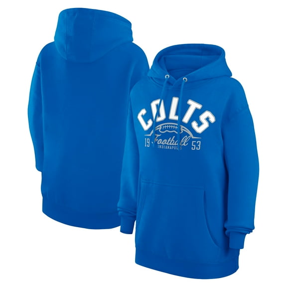 Unisex Starter  Royal Indianapolis Colts Half Ball Team Fleece Pullover Hoodie