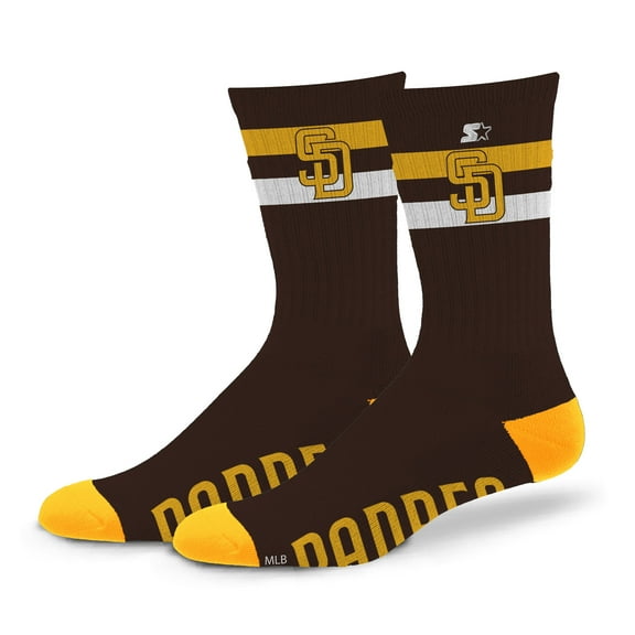 Unisex Starter San Diego Padres Team Color Two-Stripe Crew Socks