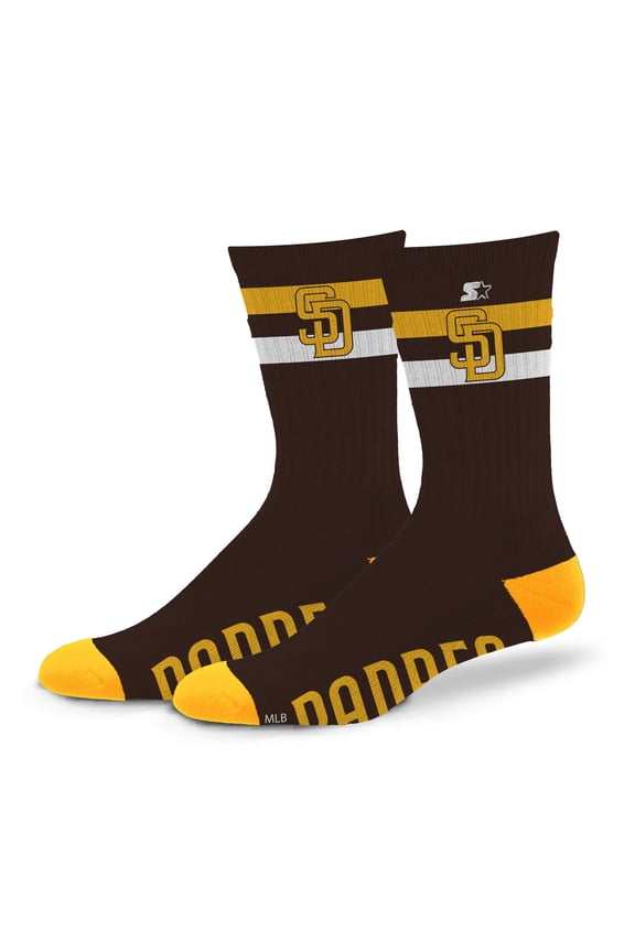 Unisex Starter San Diego Padres Team Color Two-Stripe Crew Socks