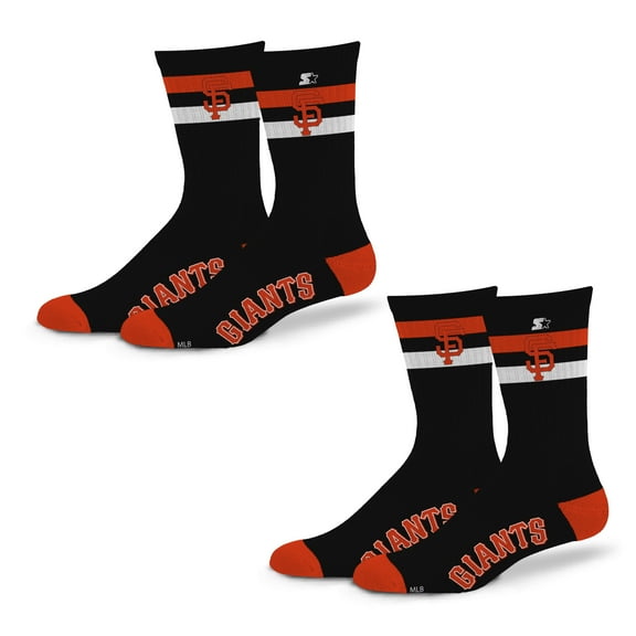 Unisex Starter San Francisco Giants Team Color 2-Stripe 2-Pack Crew Socks Set