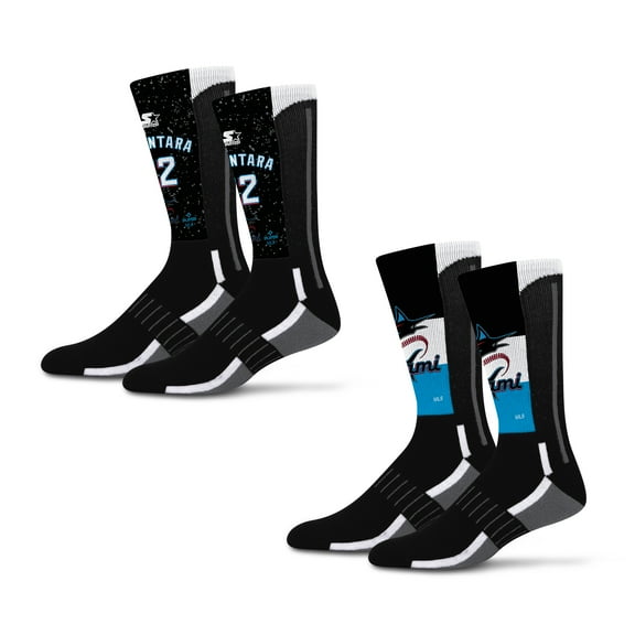 Unisex Starter Sandy Alcantara Miami Marlins Jersey Arch Neo Two-Piece Sock Set