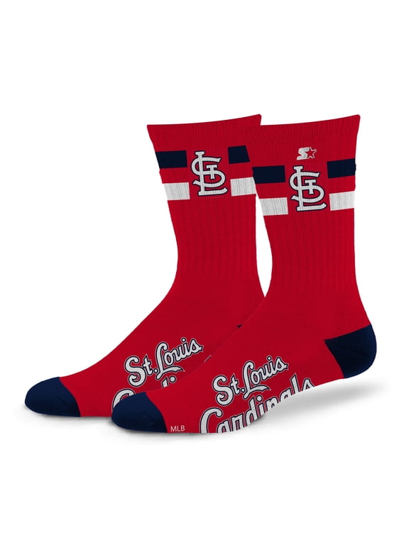 Unisex Starter St. Louis Cardinals Team Color Two-Stripe Crew Socks