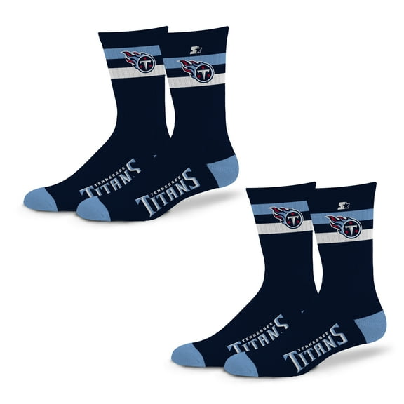 Unisex Starter Tennessee Titans Team Color 2-Stripe 2-Pack Crew Socks Set