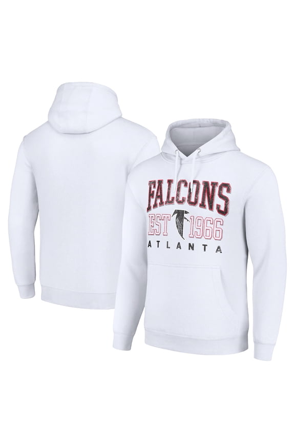 Unisex Starter White Atlanta Falcons Throwback Logo Pullover Hoodie