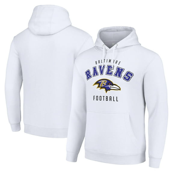 Unisex Starter White Baltimore Ravens Logo Pullover Hoodie