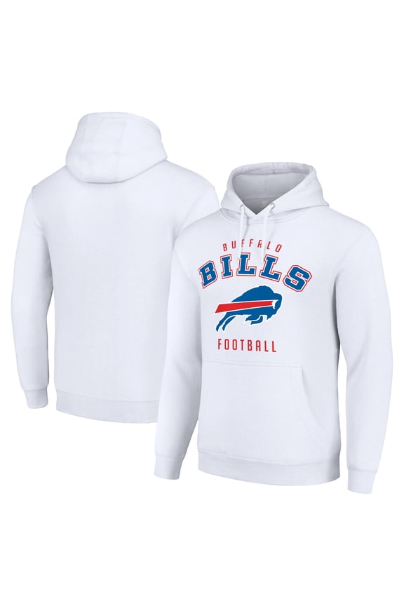 Unisex Starter White Buffalo Bills Logo Pullover Hoodie