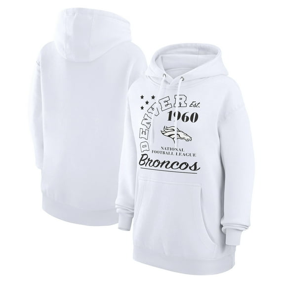 Unisex Starter White Denver Broncos Arch Team Fleece Pullover Hoodie