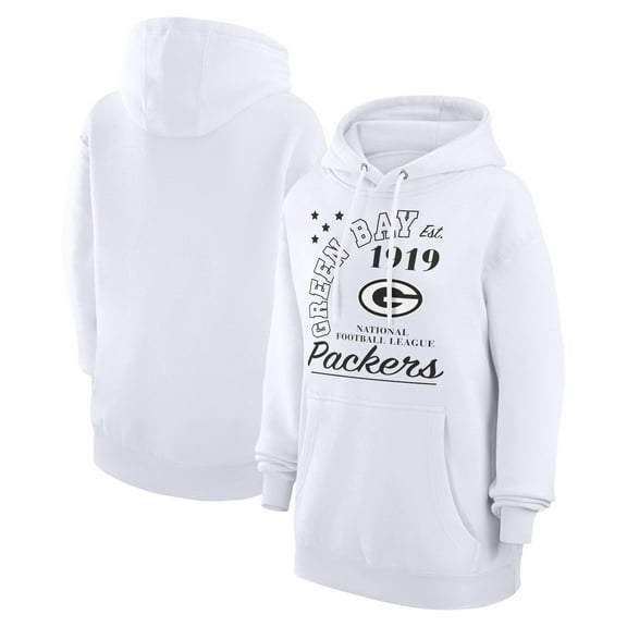 Unisex Starter White Green Bay Packers Arch Team Fleece Pullover Hoodie