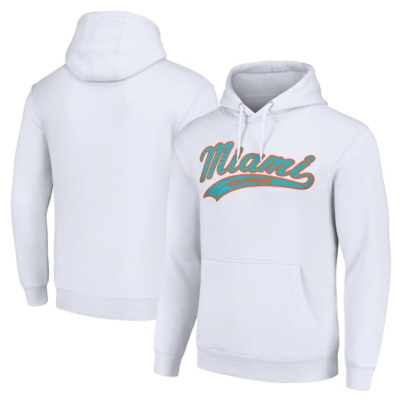 Unisex Starter White Miami Dolphins Tailsweep Pullover Hoodie