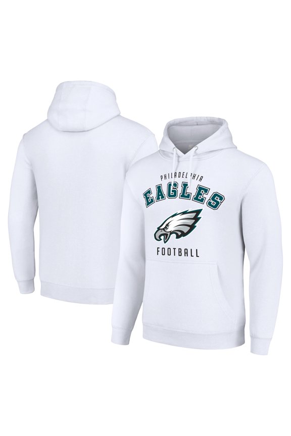 Unisex Starter White Philadelphia Eagles Logo Pullover Hoodie