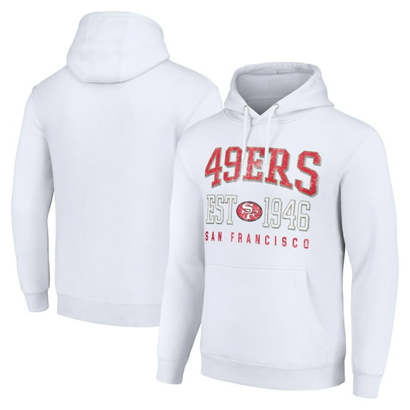 Unisex Starter White San Francisco 49ers Throwback Logo Pullover Hoodie