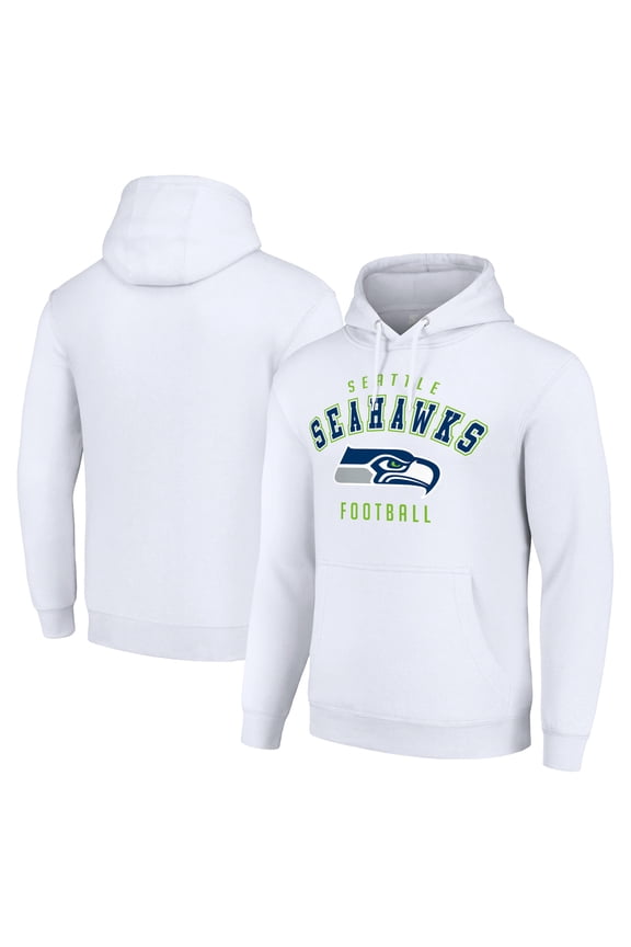Unisex Starter White Seattle Seahawks Logo Pullover Hoodie