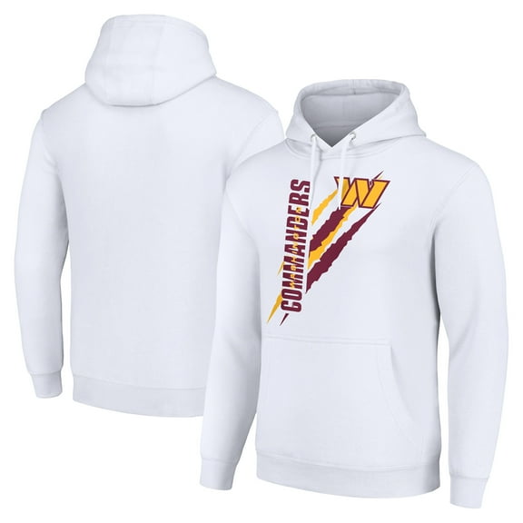 Unisex Starter White Washington Commanders Color Scratch Fleece Pullover Hoodie