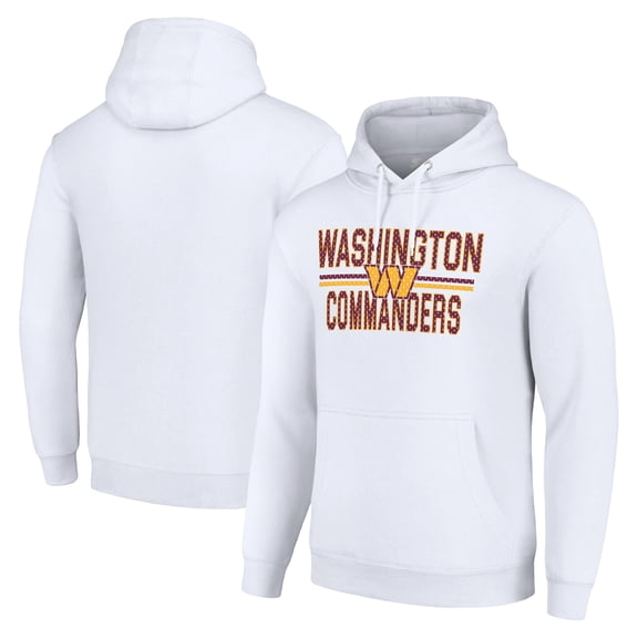 Unisex Starter White Washington Commanders Team Mesh Print Graphic Tri-Blend Pullover Hoodie