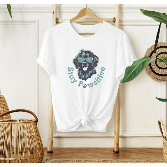 Unisex Stay Pawsitive Shirt, Positivity T-Shirt, Inspirational and Motivational Tee, A Positive Reminder to Always Look at the Brighter Side