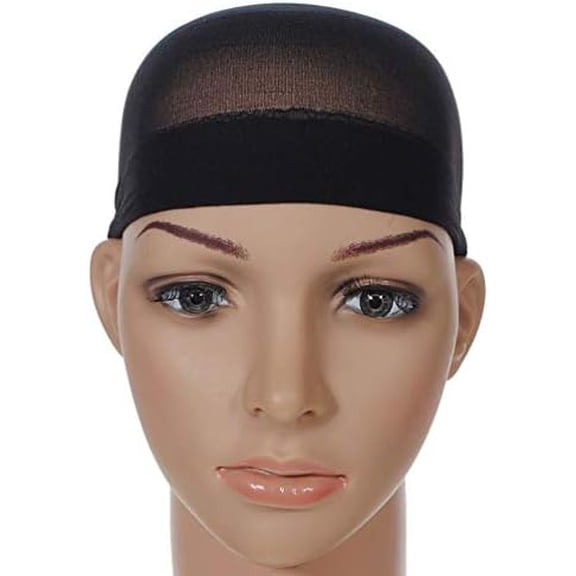 Unisex Stocking Wig Cap Snood Mesh  Black Wig Caps (2pcs)