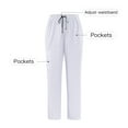 thumbnail image 1 of Unisex Straight Leg Drawstring Elastic Waist Multi-Pocket Pants, Nursing Work Trousers for Caregivers, Medical Use, and Utility Wear, Limited Time Offer Under 10 Dollars, 1 of 6