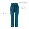 thumbnail image 1 of Unisex Straight Leg Drawstring Elastic Waist Multi-Pocket Pants, Nursing Work Trousers for Caregivers, Medical Use, and Utility Wear, Limited Time Offer Under 10 Dollars, 1 of 6