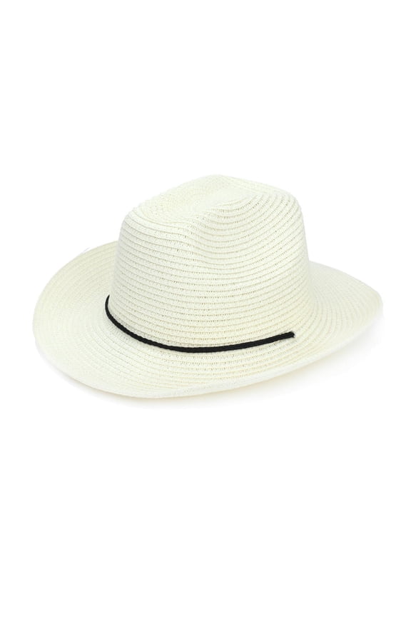 Unisex Straw Cowboy Hat Solid Curling Brim Wide Brim Summer Sun Hat for Beach Travel Jazz and Outdoor Wear Men and Women Western Style Cap