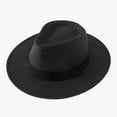 thumbnail image 1 of Unisex Straw Fedora Panama Hat, Short Wide Brim Breathable Summer Sun Hat UPF 50 UV Protection, Packable Jazz Dress Beach Hat for Men Women Travel Outdoor Vacation, Multiple Colors, 1 of 3