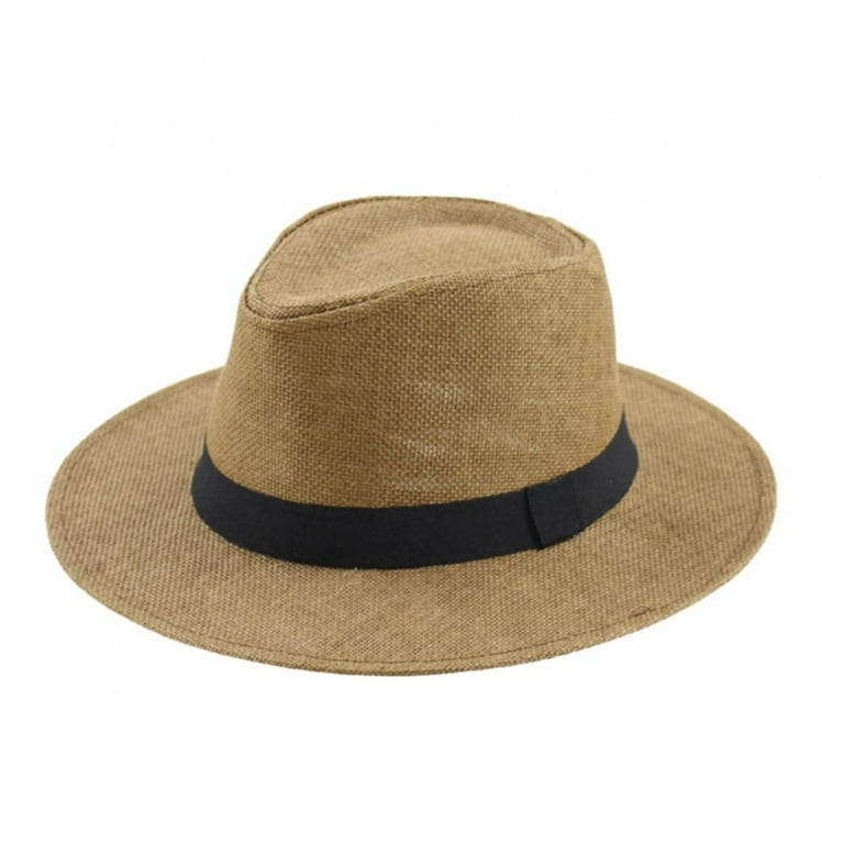 UPF50 Unisex Wide Brim Straw Bucket Hat Straw Perfect For Summer