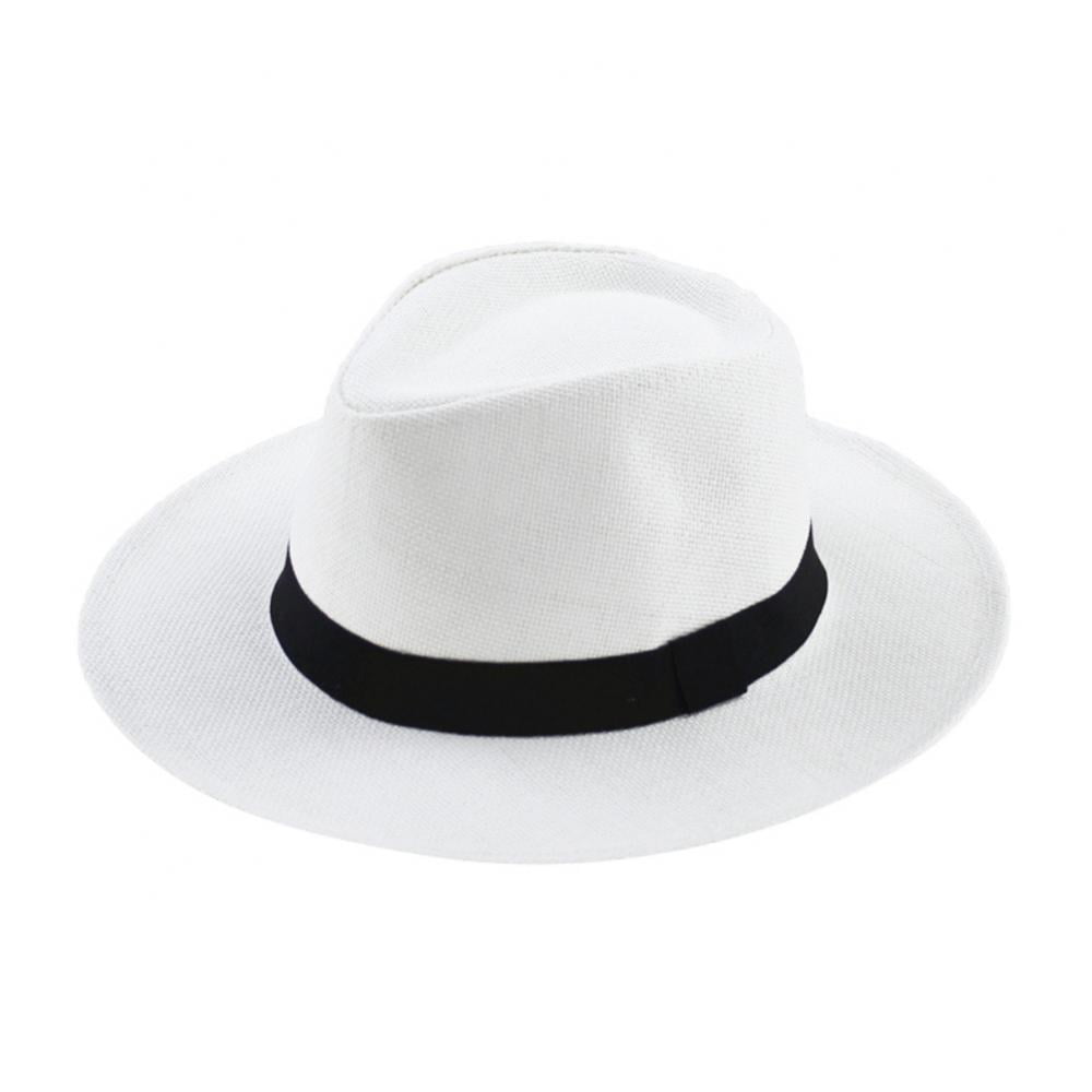 Unisex Straw Sun Hat Classic Flat Beach Hat Mens Garden Hat Cowboy Style Hat  UPF 50+ Summer Hat 