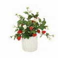 thumbnail image 1 of Unisex Strawberries & Hedera Ivy in White Ribbed Planter - Red, 1 of 1