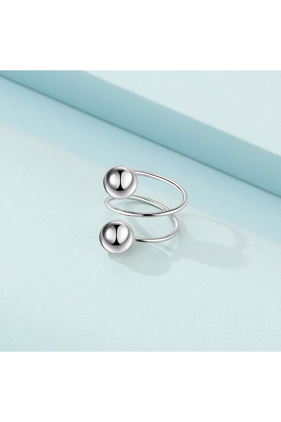 Unisex Street Style Multilayer Ball Ring: Geometric Alloy Electroplated Ring for a Bold, Punk Look